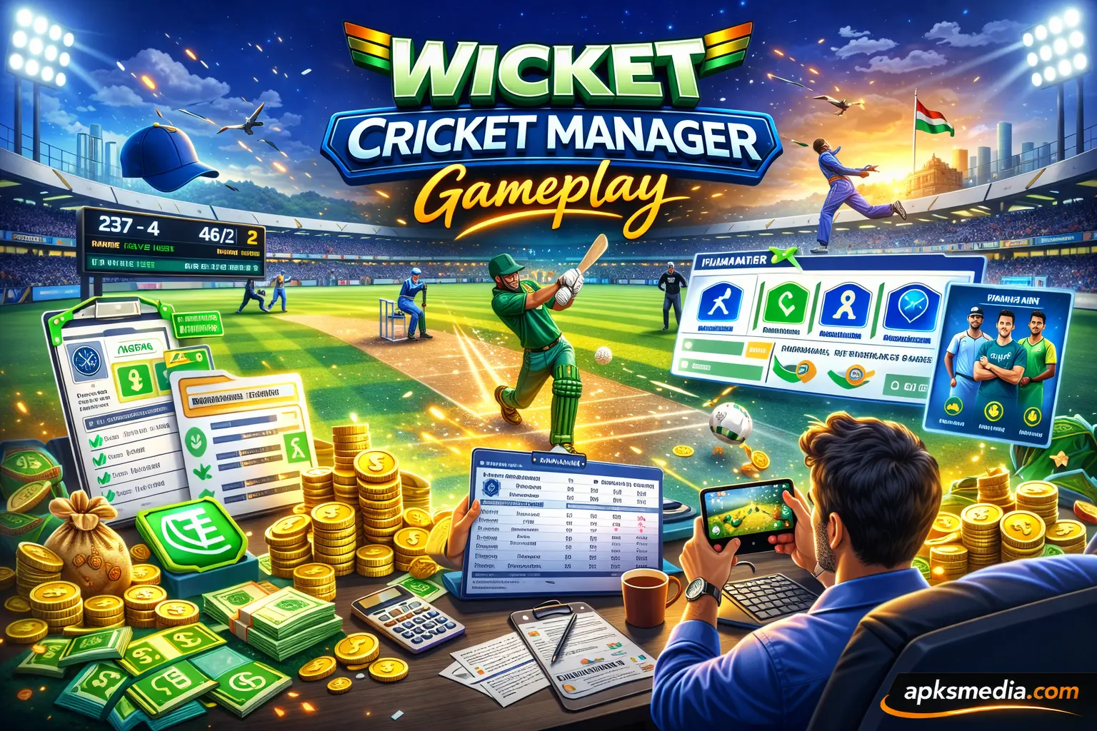 Wicket Cricket Manager Mod APK Unlimited Money (Win Every Toss)
