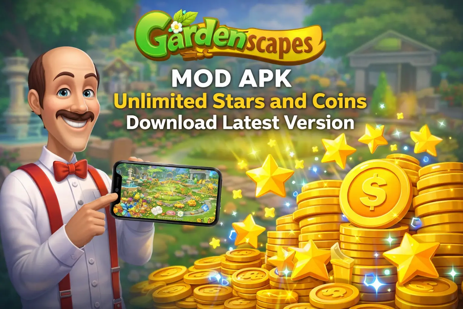 Gardenscapes Mod APK Unlimited Stars & Coins Download