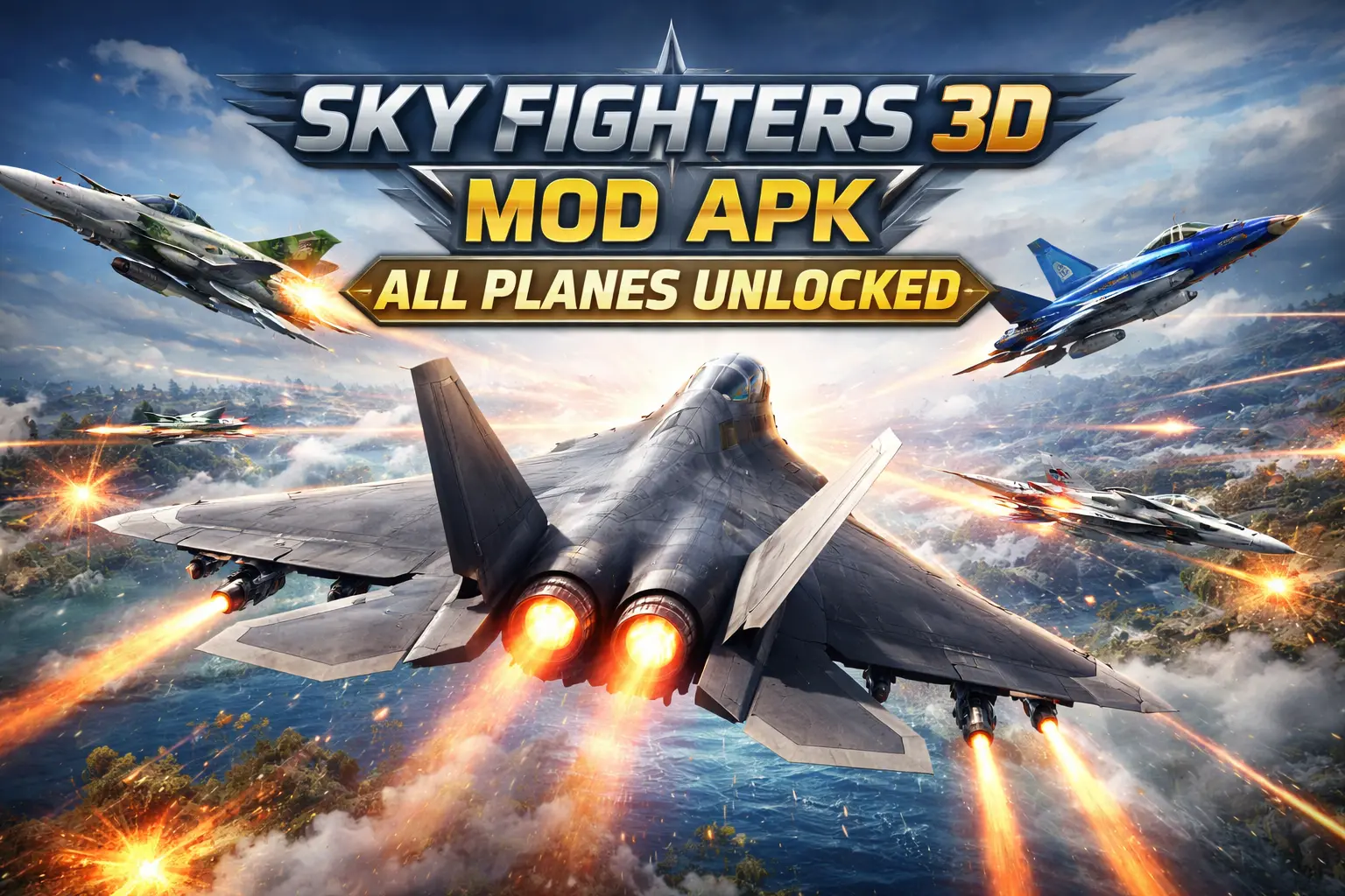 Download Sky Fighters 3D Mod APK v2.7 All Planes Unlocked(Unlimited Money)