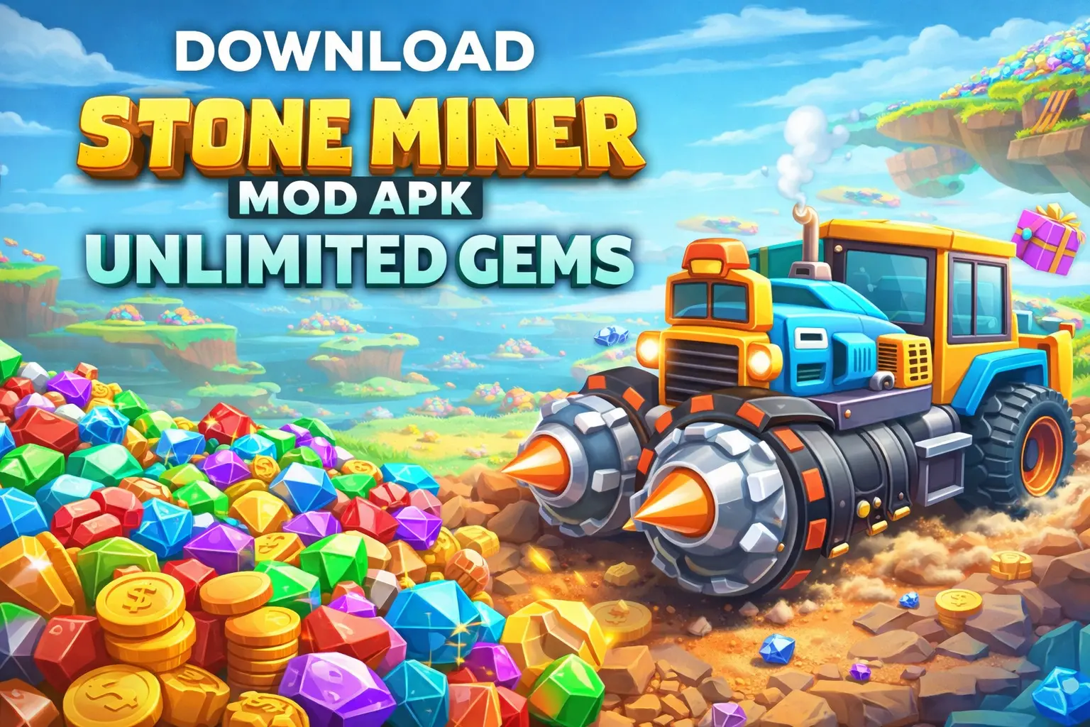 Download Stone Miner MOD APK Unlimited Gems (All Trucks)
